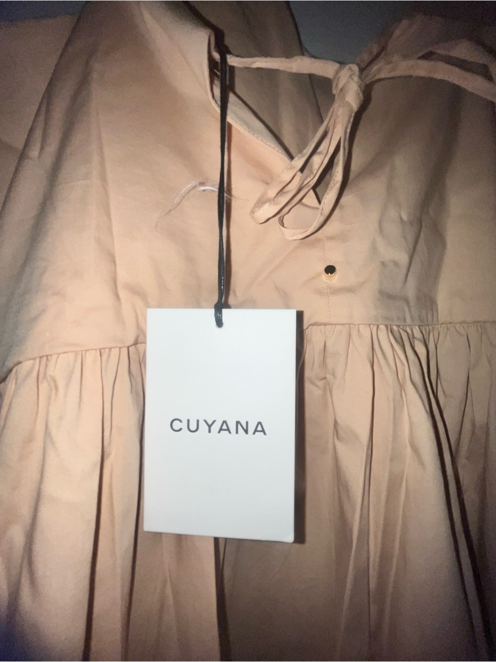 Cuyana Blush Peach V-Neck Tiered Maxi Dress
